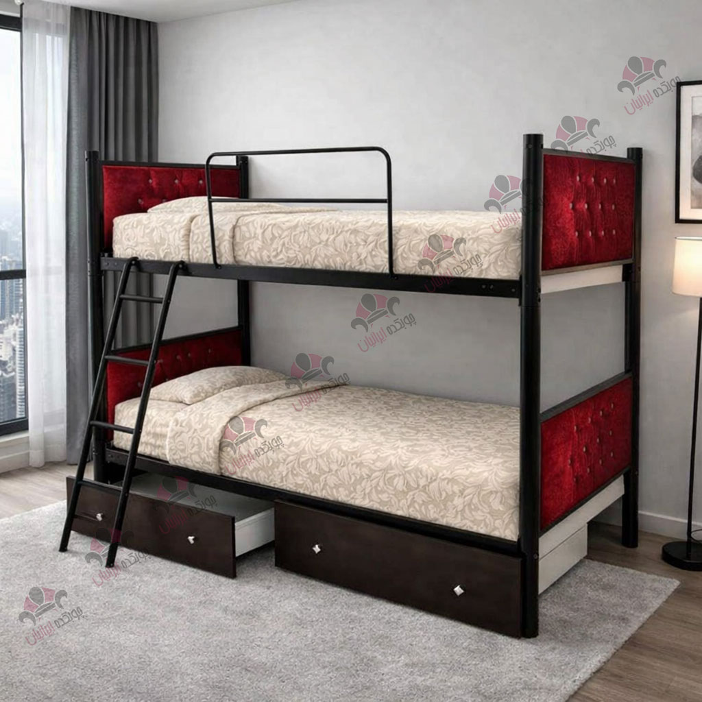 تخت خواب دو طبقه فلزی لمسه