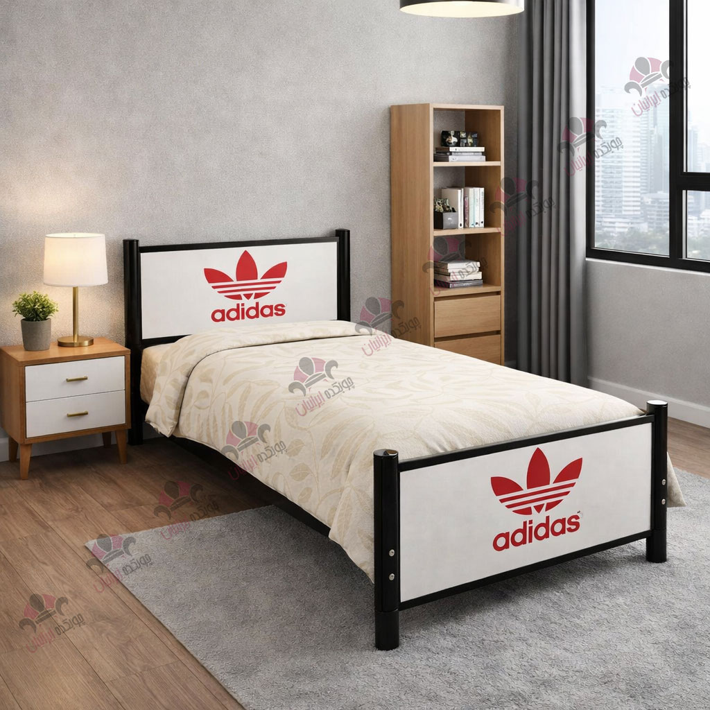 تخت خواب یک نفره فلزی مدل آدیداس